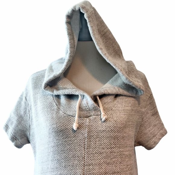 FP Beach Free People Gray Ocean Avenue Hood Pockets Oversized Shapeless Dress S - Picture 4 of 7